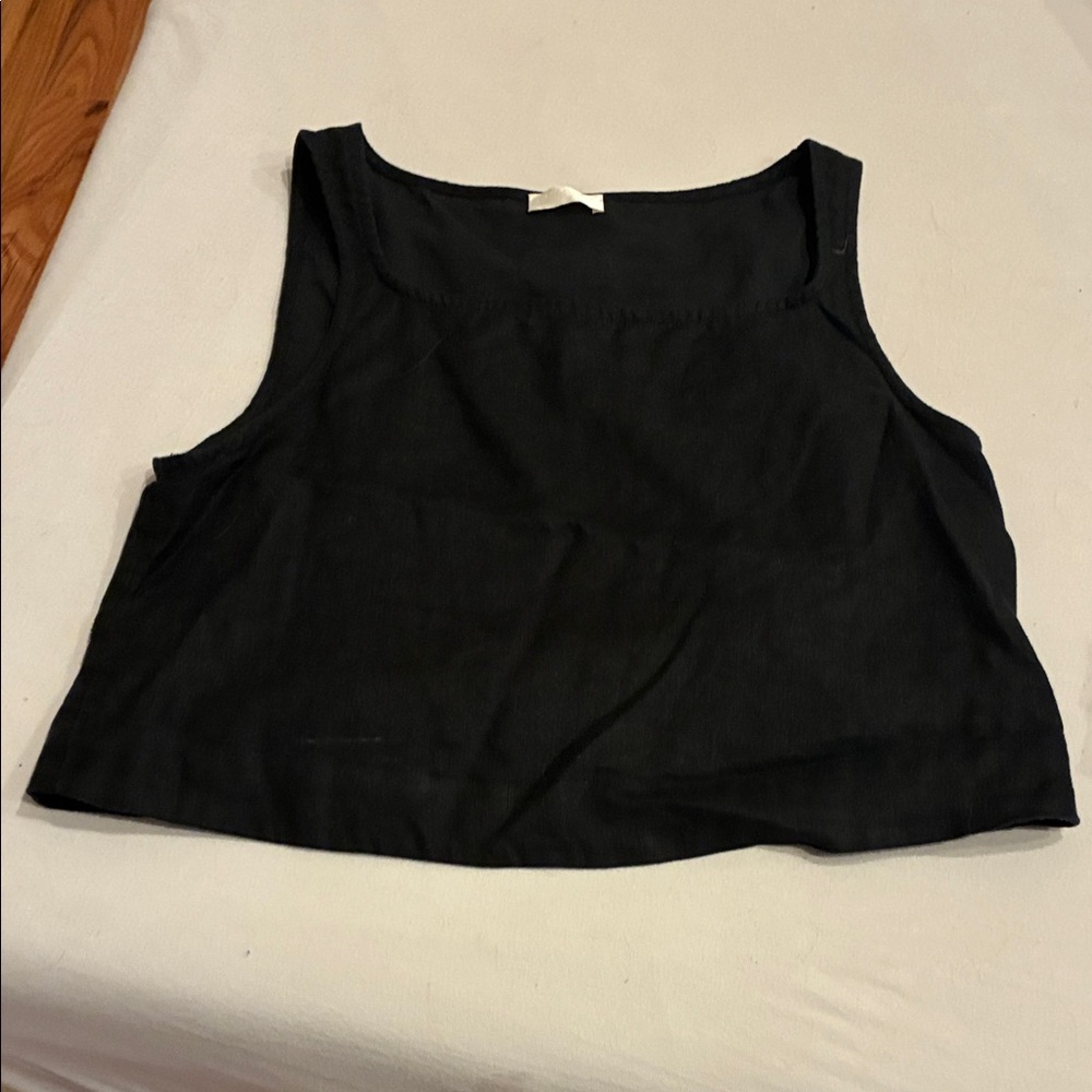 POSSE linen black Sleeveless Top